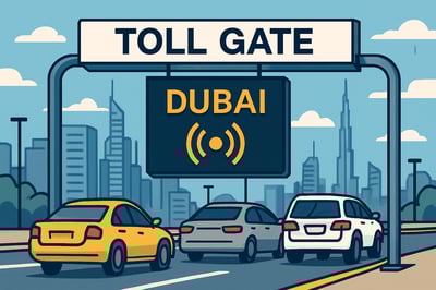 Dubai toll road electronic system illustration Dubai toll road electronic system illustration